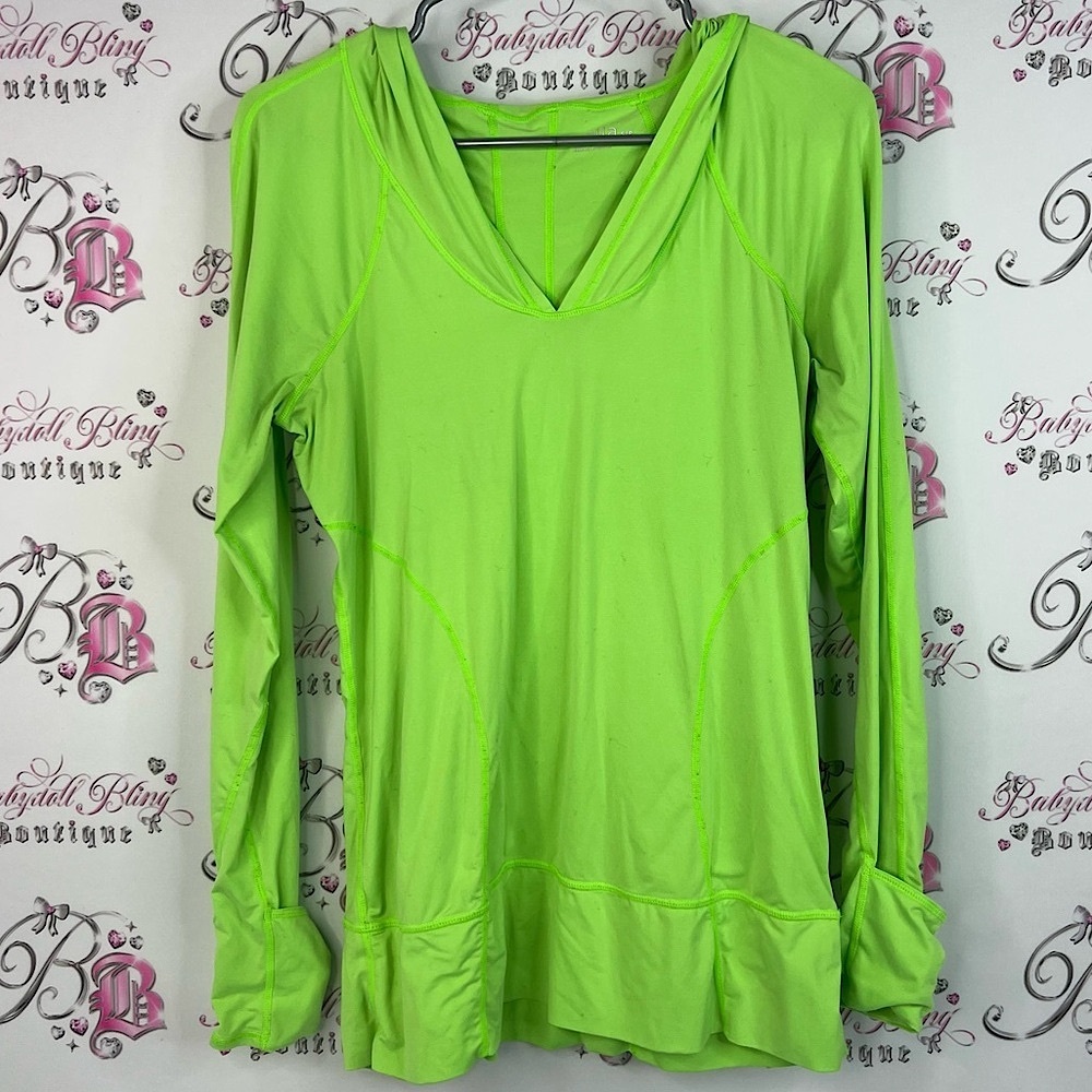 Zella sweater hoodie bright Neon Green Women's Hoodie stretchy yoga
